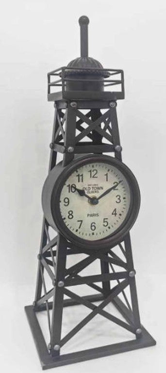 Vintage Iron Tower Table Clock