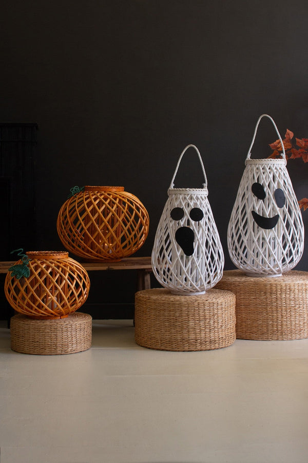 Set of 2 Willow Pumpkin Lanterns