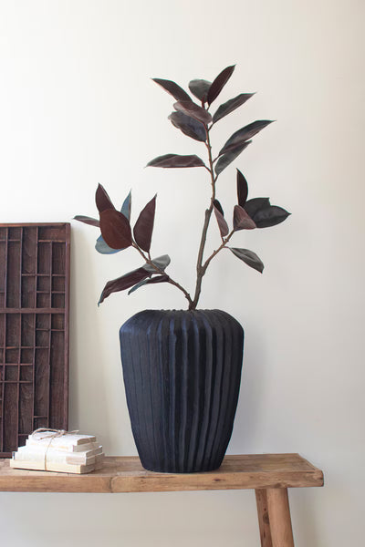 TALL STONE COMPOSITE URN - BLACK