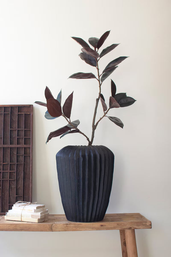 TALL STONE COMPOSITE URN - BLACK