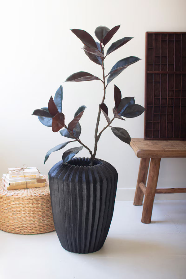 TALL STONE COMPOSITE URN - BLACK