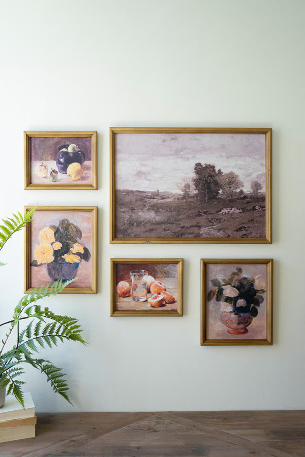 SET OF FIVE FRAMED GALLERY WALL PRINTS