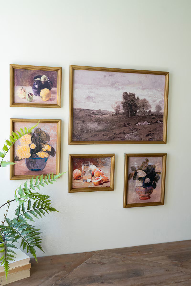 SET OF FIVE FRAMED GALLERY WALL PRINTS