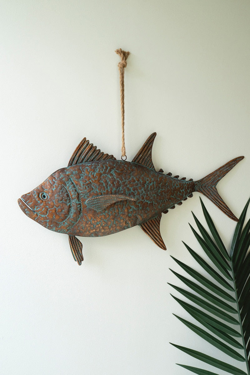 PATINA COPPER FINISH HANGING TUNA