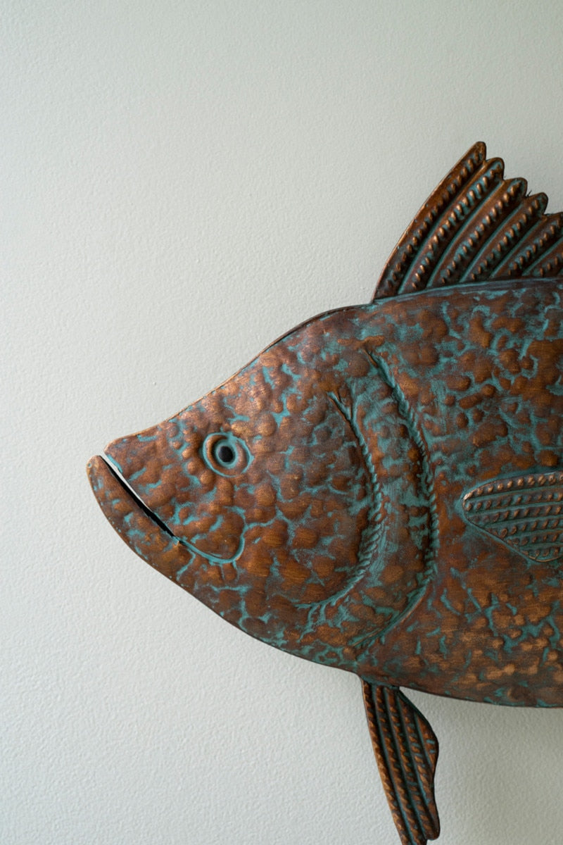 PATINA COPPER FINISH HANGING TUNA