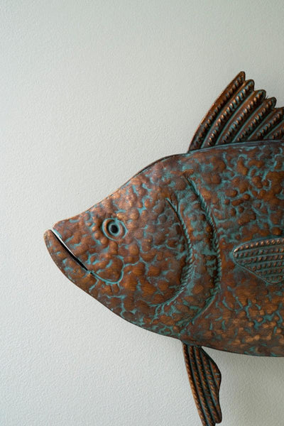 PATINA COPPER FINISH HANGING TUNA
