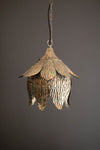 ANTIQUE BRASS TULIP PENDANT LIGHT