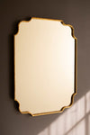 HAMMERED ANTIQUE BRASS FRAMED MIRROR - 30