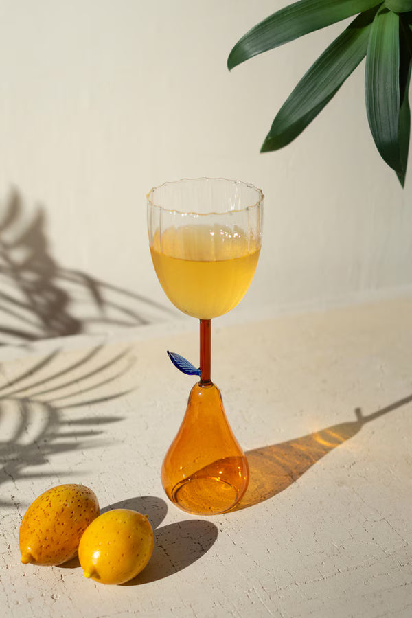 Wine Glass with Pear Base - Set of 2