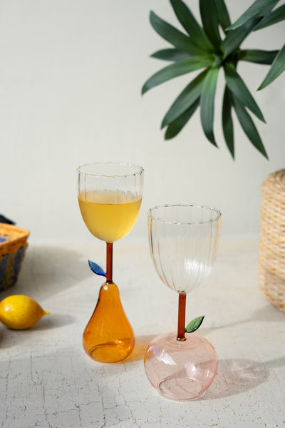 Wine Glass with Pear Base - Set of 2