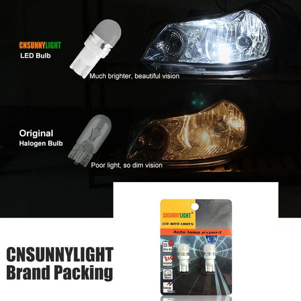 2pcs T10 W5W 194 168 LED Car Parking Side Signal Light License Plate Bulb Interior Reading Wedge Dome Turn Lamp12V