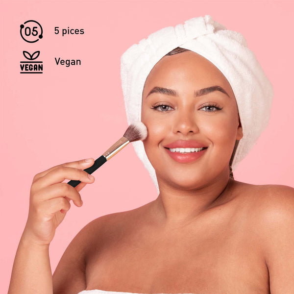 Pursonic Makeup Essentials Set: Brush Set, Wipes, Blender Sponge & Smart Vanity Mirror