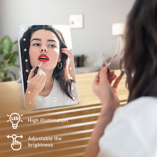 Pursonic Makeup Essentials Set: Brush Set, Wipes, Blender Sponge & Smart Vanity Mirror