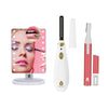 Pursonic Facial Trimmer & Eyebrow Kit, Heated Eyelash Curler & Dimmable LED Vanity Mirror