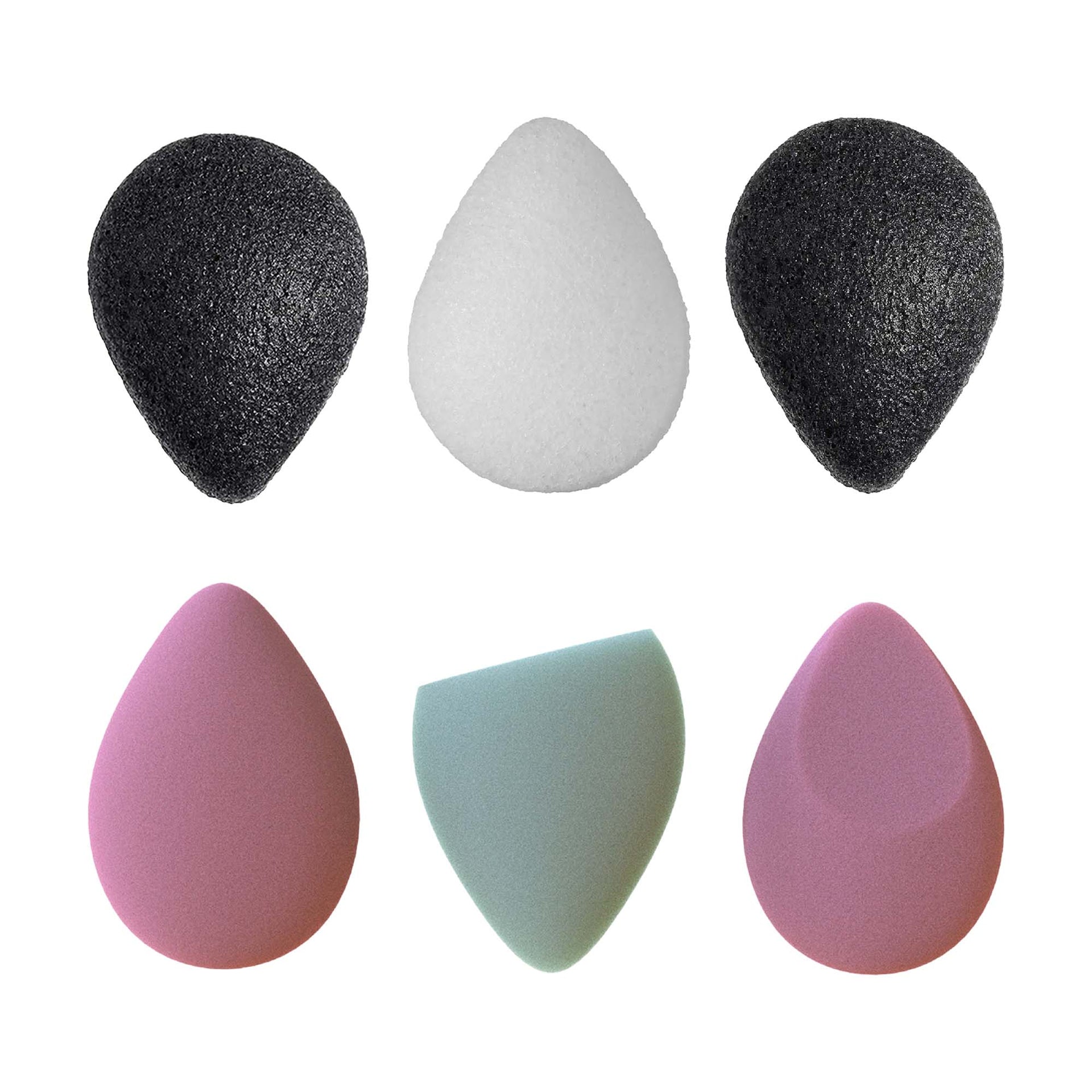 Pursonic Skin & Beauty Essentials Bundle – Konjac Sponge Duo, Bamboo Charcoal Konjac Sponge & 3-Pack Makeup Sponge Set Pursonic