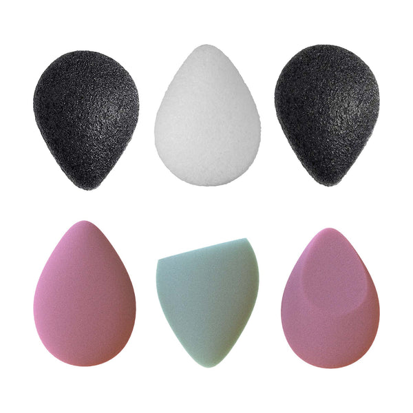 Pursonic Skin & Beauty Essentials Bundle – Konjac Sponge Duo, Bamboo Charcoal Konjac Sponge & 3-Pack Makeup Sponge Set Pursonic