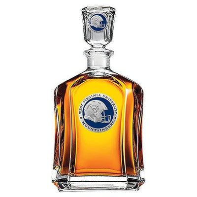 West Virginia University Helmet Capitol Decanter