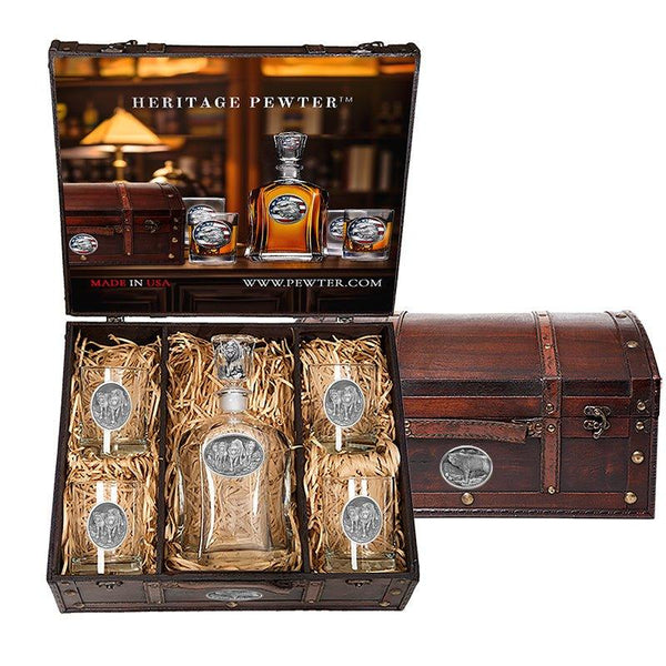 Wolves Capitol Decanter Chest Set