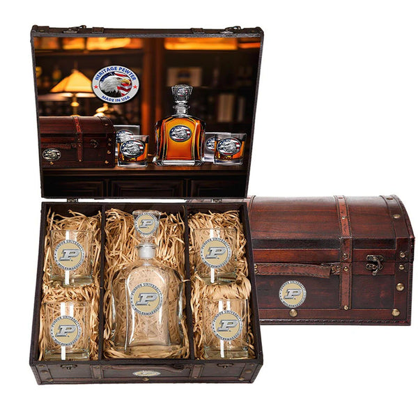 Purdue University Capitol Decanter Chest Set