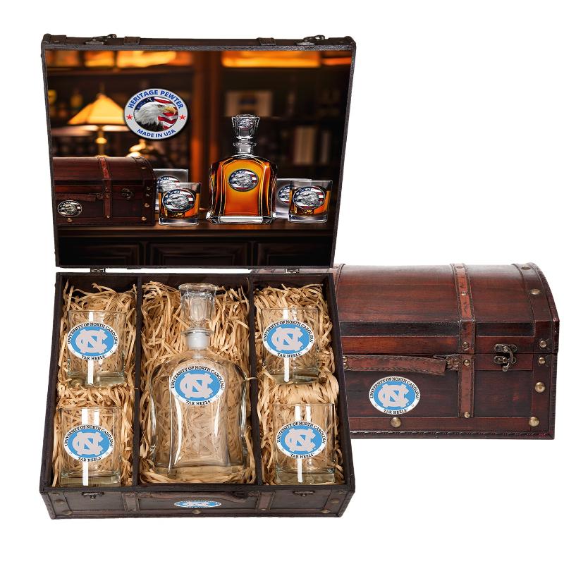 University of North Carolina Capitol Decanter Chest Set