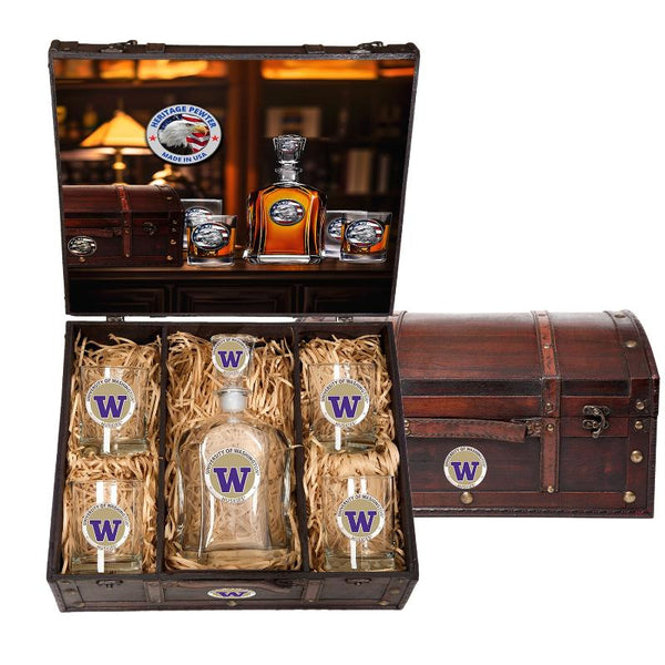 University of Washington Capitol Decanter Chest Set