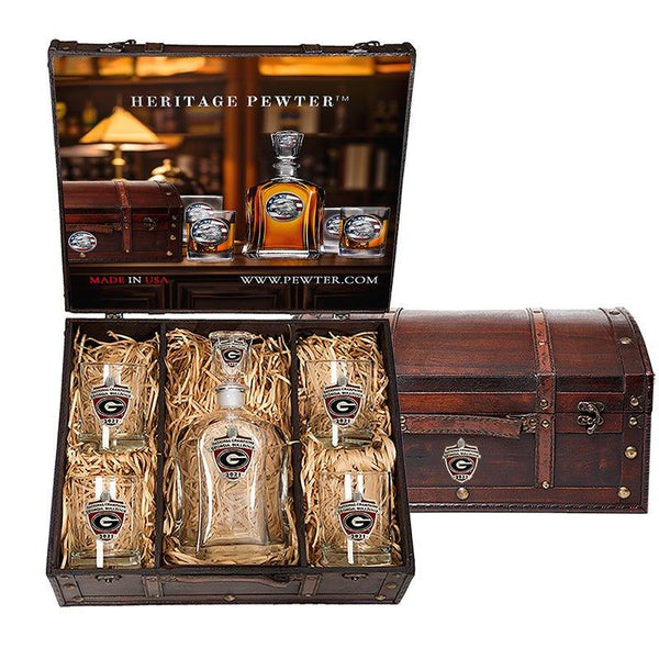 2021 Georgia Official Champion Logo Capitol Decanter Chest Set
