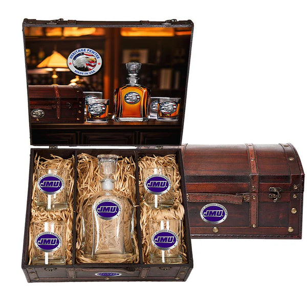 James Madison University Capitol Decanter Chest Set