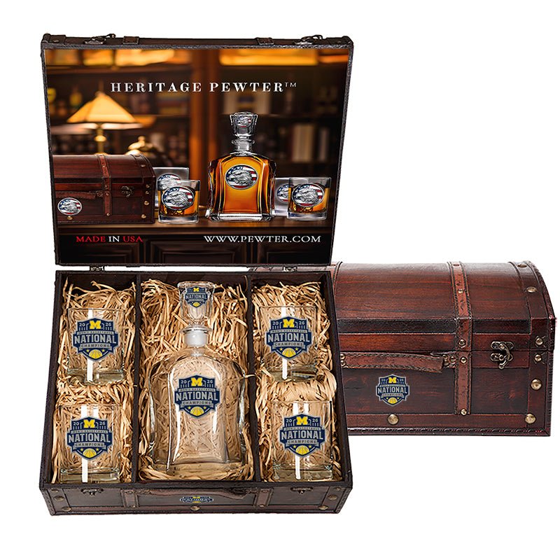 2026 Michigan Basketball Championship Capitol Decanter Chest Set