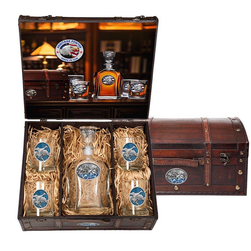Pintail Duck Capitol Decanter Chest Set