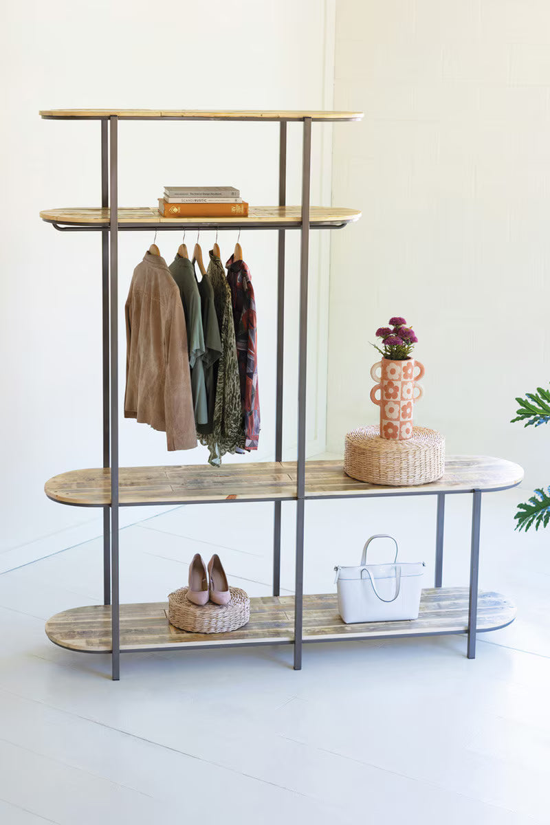 TALL ASYMMETICAL IRON RECYCLED GARMENT DISPLAY