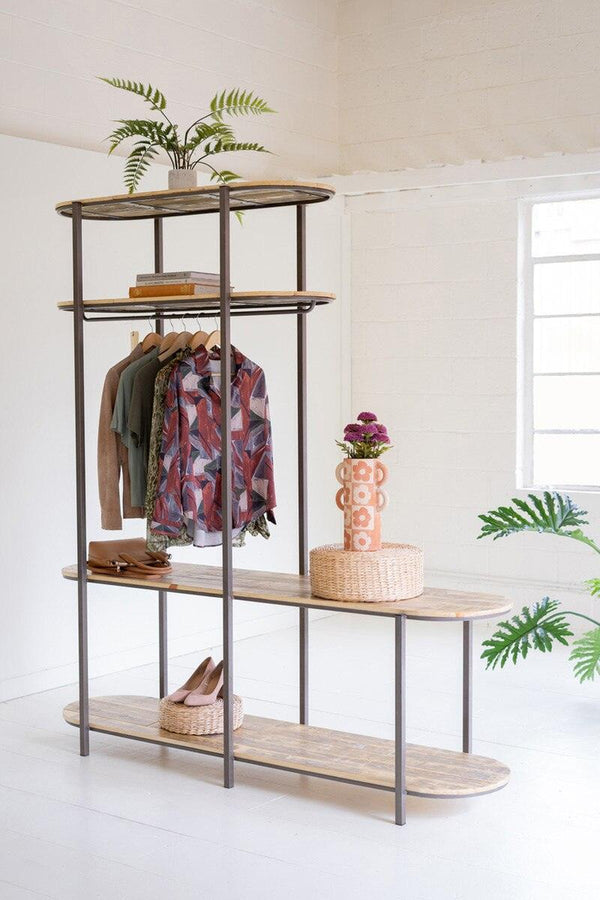TALL ASYMMETICAL IRON RECYCLED GARMENT DISPLAY