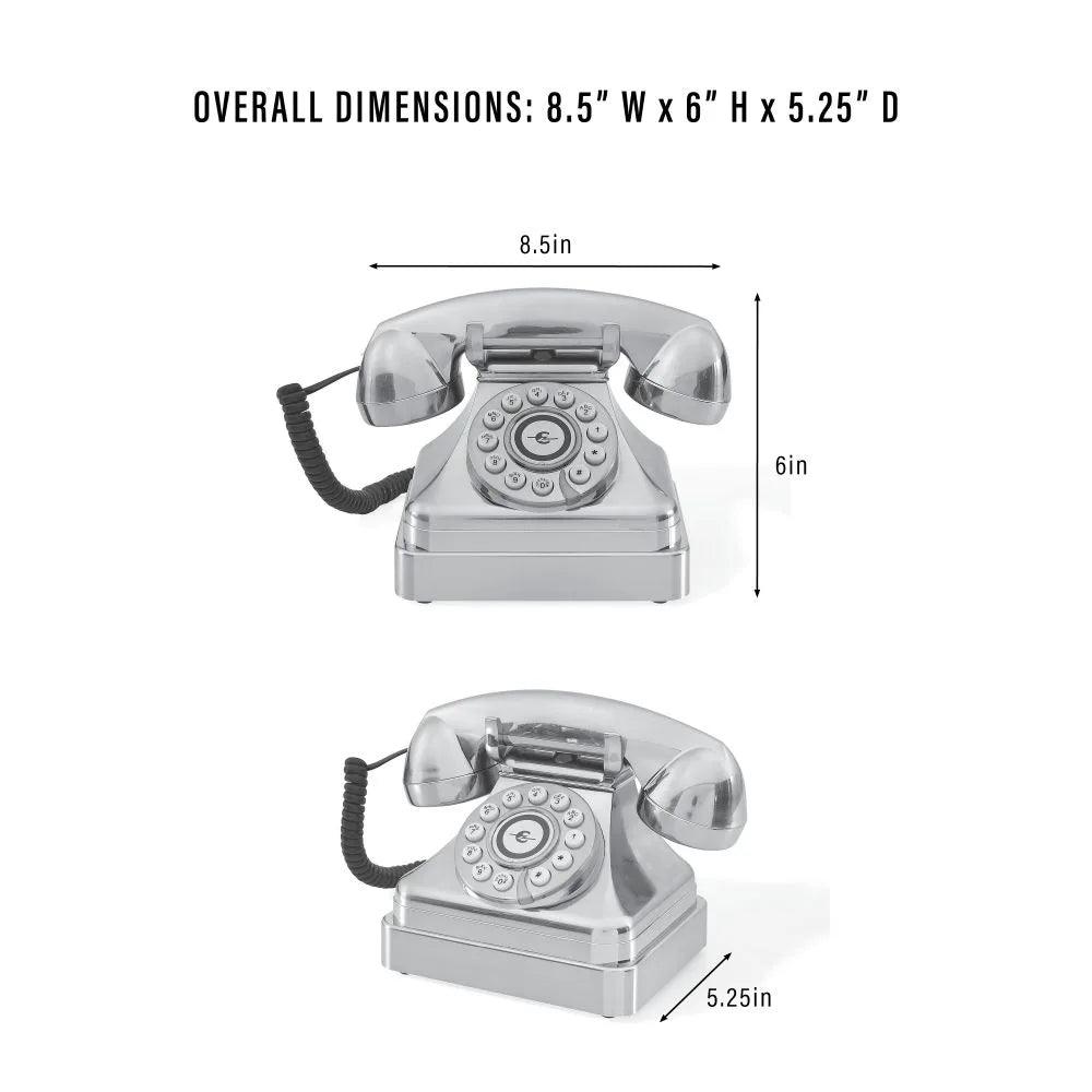 Kettle Classic Desk Phone in Black and Brushed Chrome