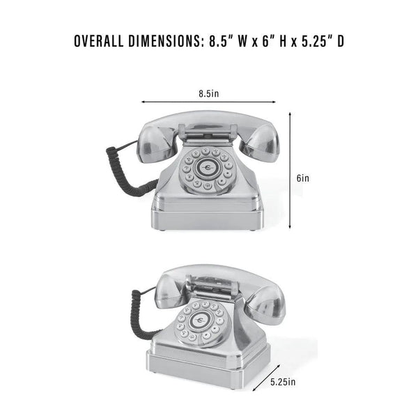Kettle Classic Desk Phone in Black and Brushed Chrome
