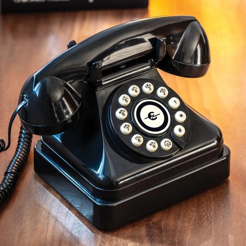 Kettle Classic Desk Phone in Black and Brushed Chrome