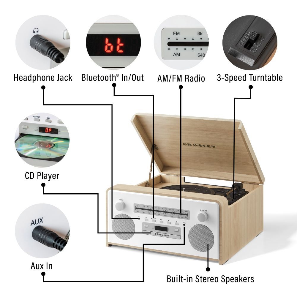 Carter 7-In-1 Record Player - Natural Deer Park Distributors