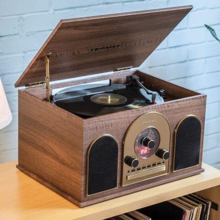 Hayes 8-In-1 Record Player - Walnut