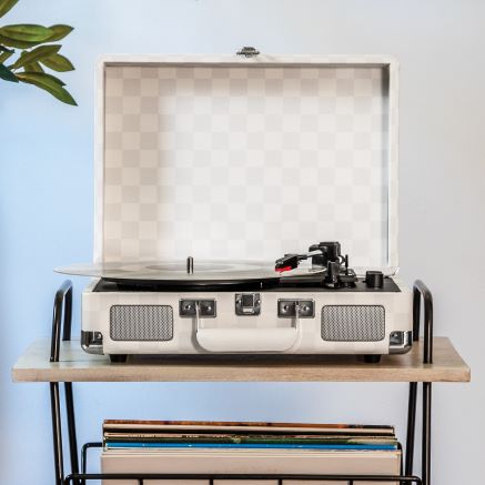 Cruiser Plus Portable Turntable with Bluetooth In/Out - Almond Checkerboard