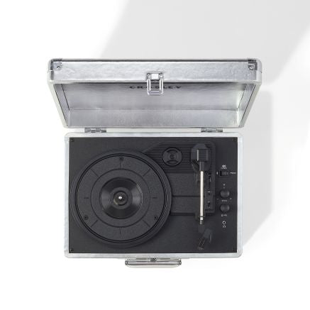 Cruiser Plus Portable Turntable with Bluetooth In/Out - Silver
