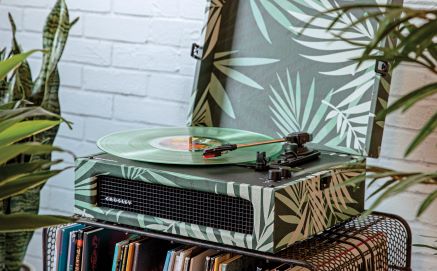 Voyager Portable Turntable with Bluetooth In/Out - Botanical - Gifts for You 'n Me