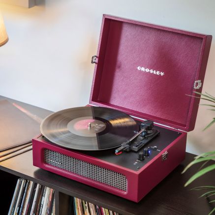 Voyager Portable Turntable with Bluetooth Out - Burgundy