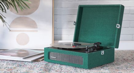 Voyager Portable Turntable with Bluetooth In/Out - Dark Aegean - Gifts for You 'n Me