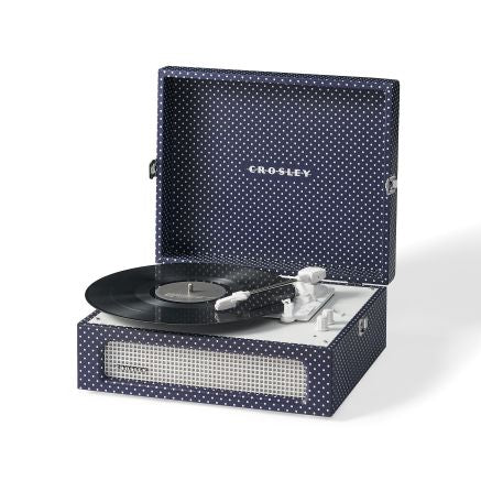 Voyager Portable Turntable with Bluetooth Out - Navy Dot