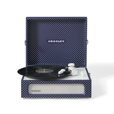 Voyager Portable Turntable with Bluetooth Out - Navy Dot