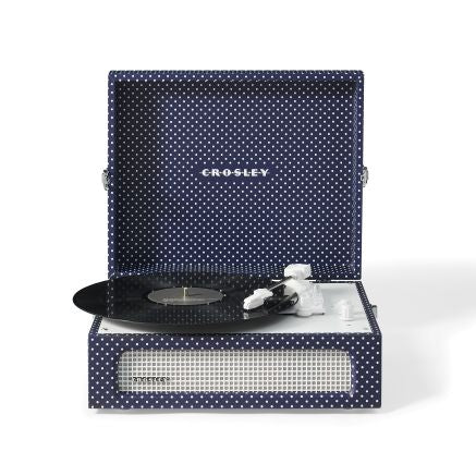 Voyager Portable Turntable with Bluetooth Out - Navy Dot