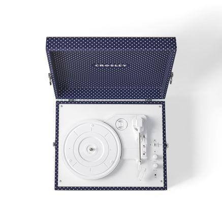Voyager Portable Turntable with Bluetooth Out - Navy Dot
