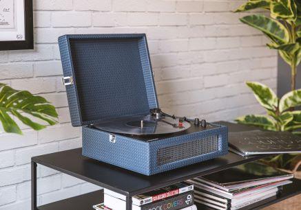 Voyager Portable Turntable with Bluetooth Out - Navy