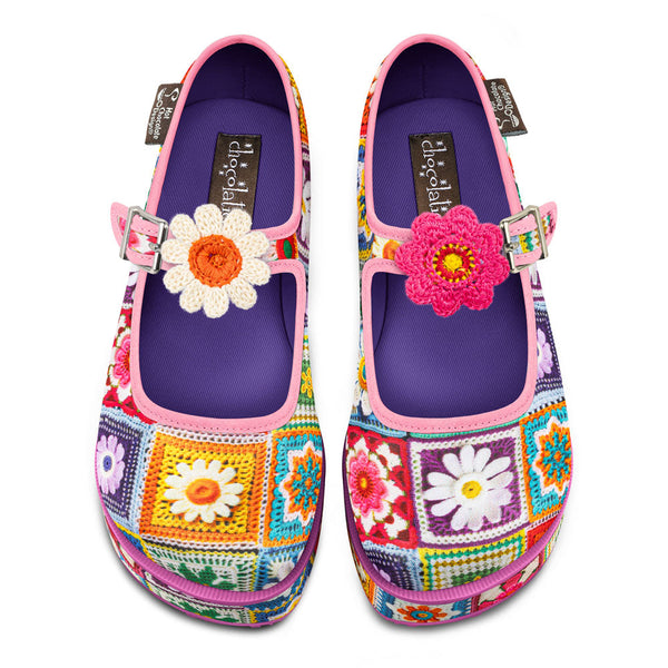 Chocolaticas® Crochet Women's Mary Jane Platform Hot Chocolate Design