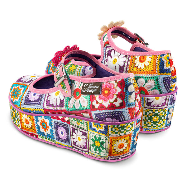 Chocolaticas® Crochet Women's Mary Jane Platform Hot Chocolate Design