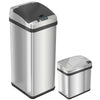 13 Gallon and 2.5 Gallon Kitchen and Bathroom Platinum Edition Sensor Trash Cans Combo Pack