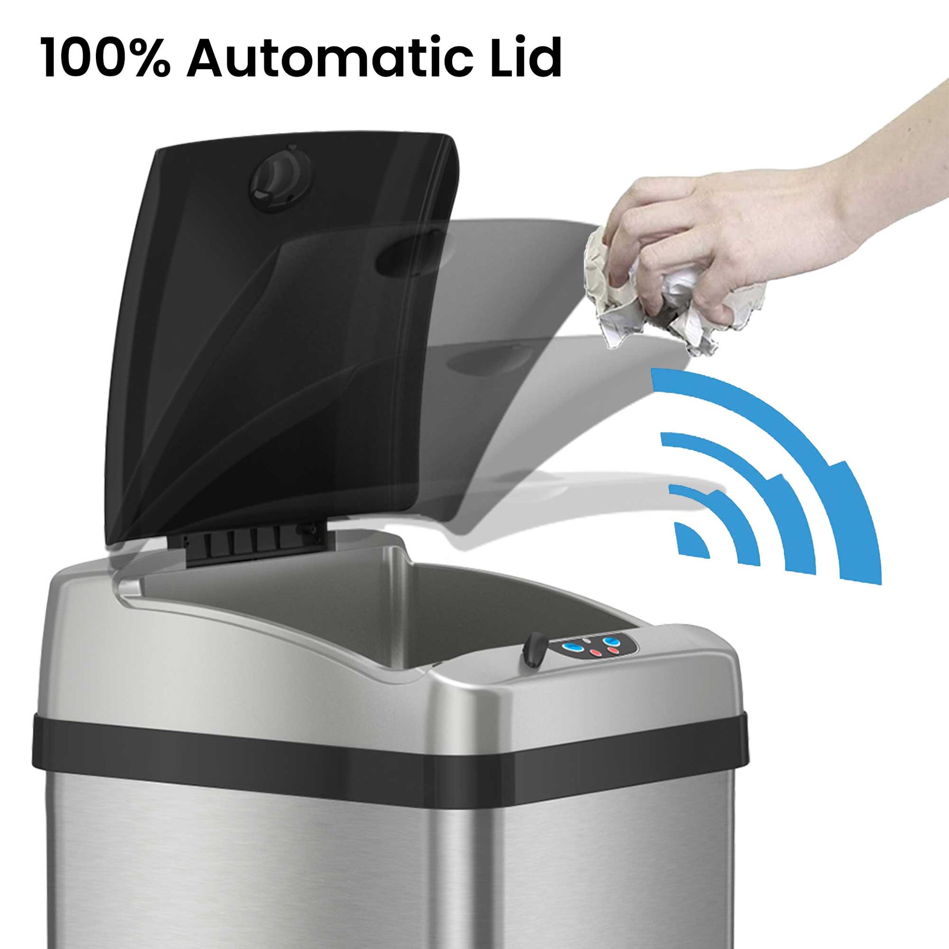 13 Gallon and 2.5 Gallon Kitchen and Bathroom Platinum Edition Sensor Trash Cans Combo Pack
